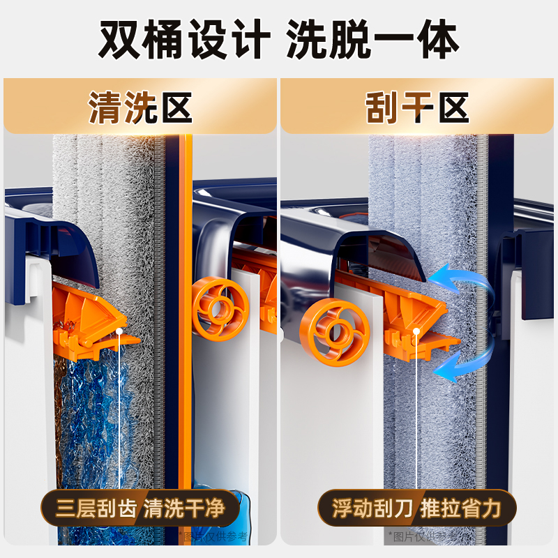 佳帮手拖把免手洗刮刮乐：2024新款干湿分离，解放双手的家用拖地神器！