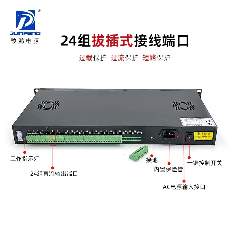 集中直流机架式电源安防监控摄像机定制19寸1U供电24V48V12V5V：专业安防监控新利器！️