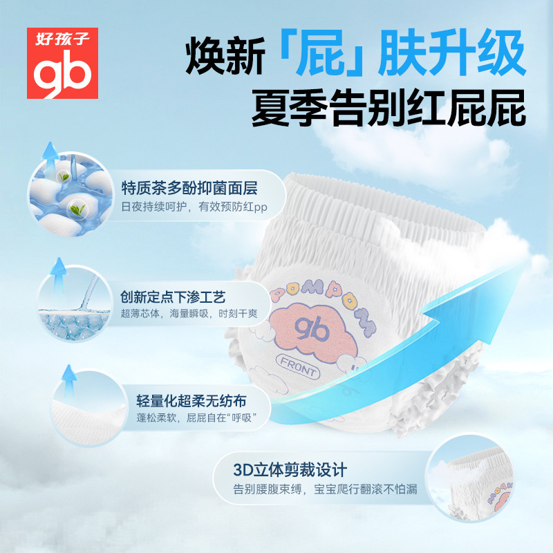 GB好孩子超薄透气婴儿拉拉裤：宝宝学步的秘密武器，告别红屁屁！