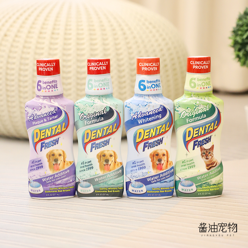 美国进口DENTAL FRESH清新乐宠物漱口水：狗狗猫咪的口腔清新守护神！