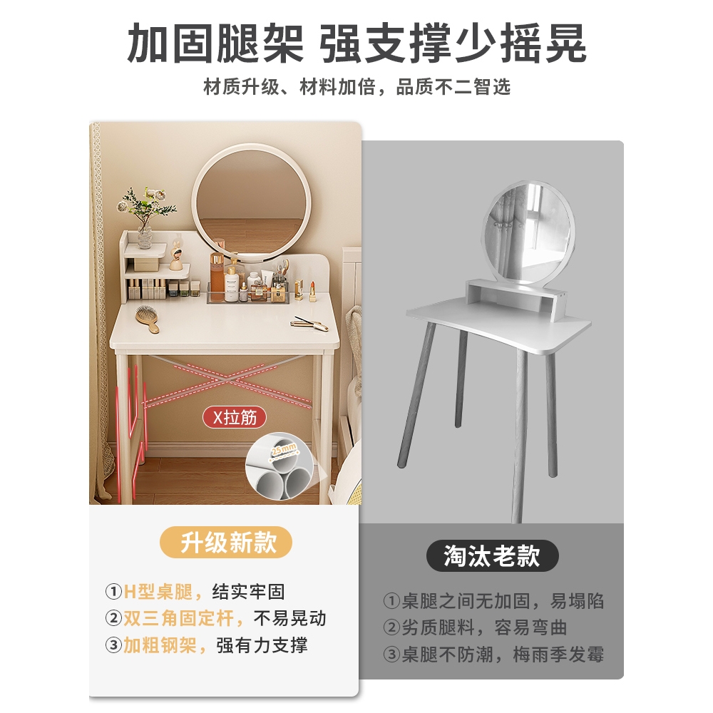 现代简约化妆桌：小户型卧室的完美解决方案，一桌多用的秘密武器！