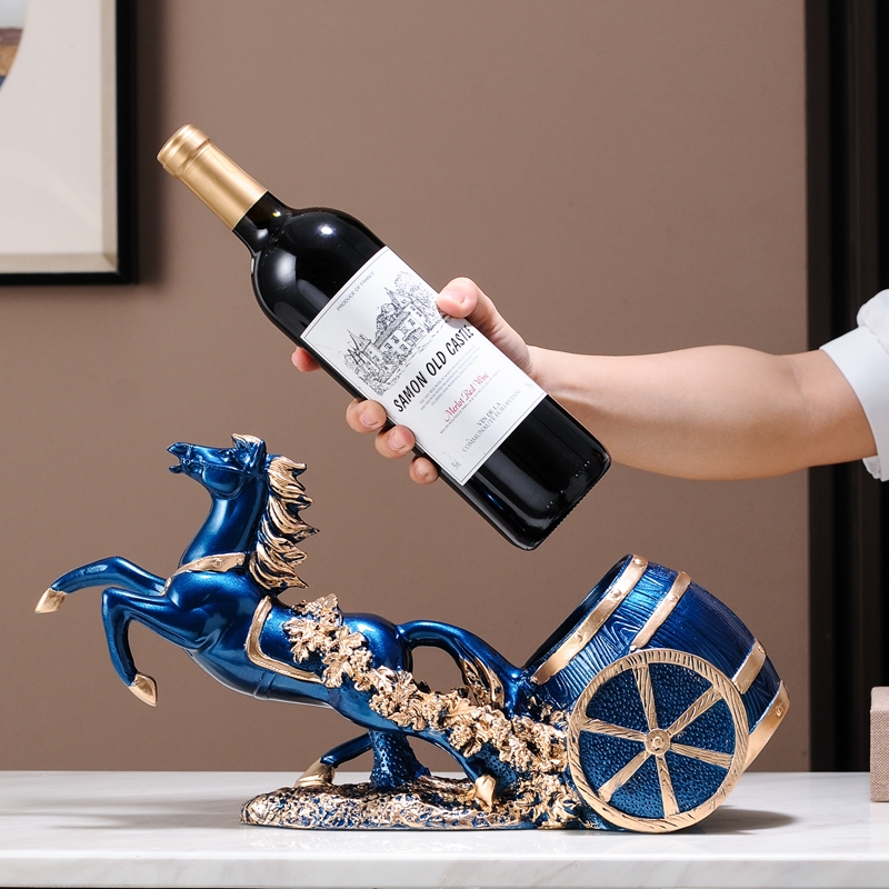 创意葡萄红酒架生肖马酒柜，客厅软装新宠，让家更有品味！