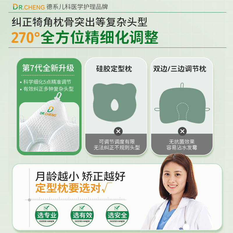 新生儿定型枕头：0到6个月宝宝防偏头神器，矫正头型的温柔守护者！