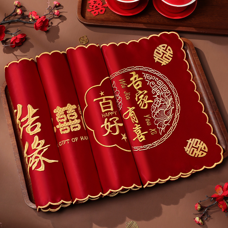 结婚必备！红色喜帕手绢，传统婚庆用品中的浪漫仪式感