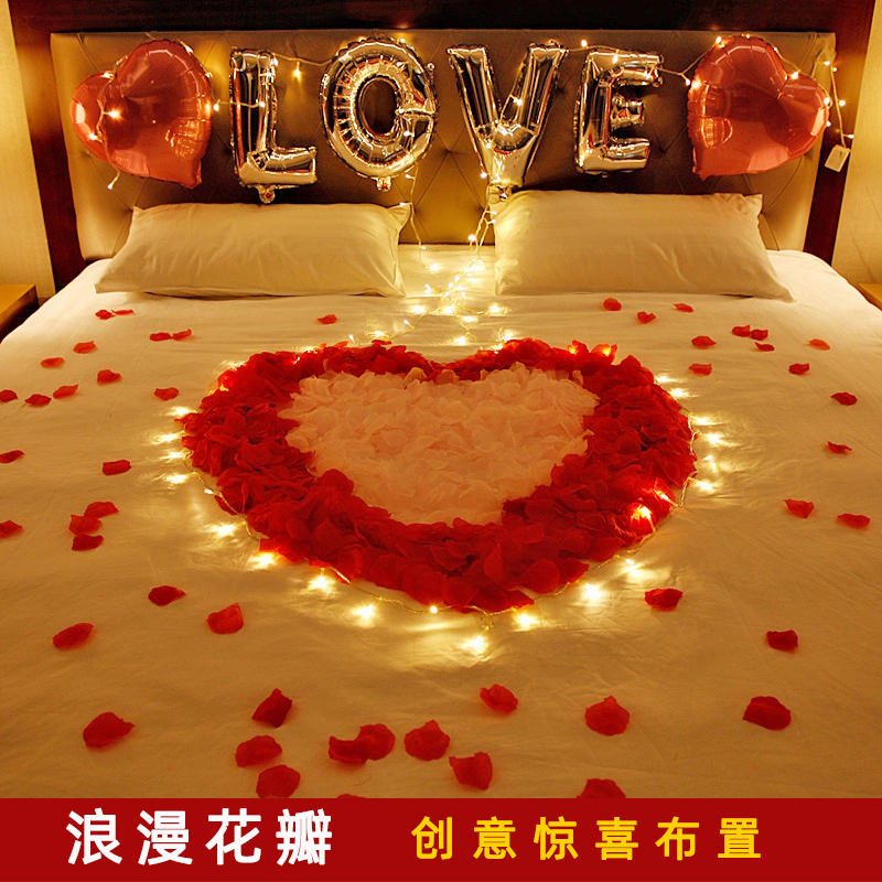 玫瑰花瓣气球装饰：情人节酒店房间布置神器，制造惊喜表白求婚新招式！