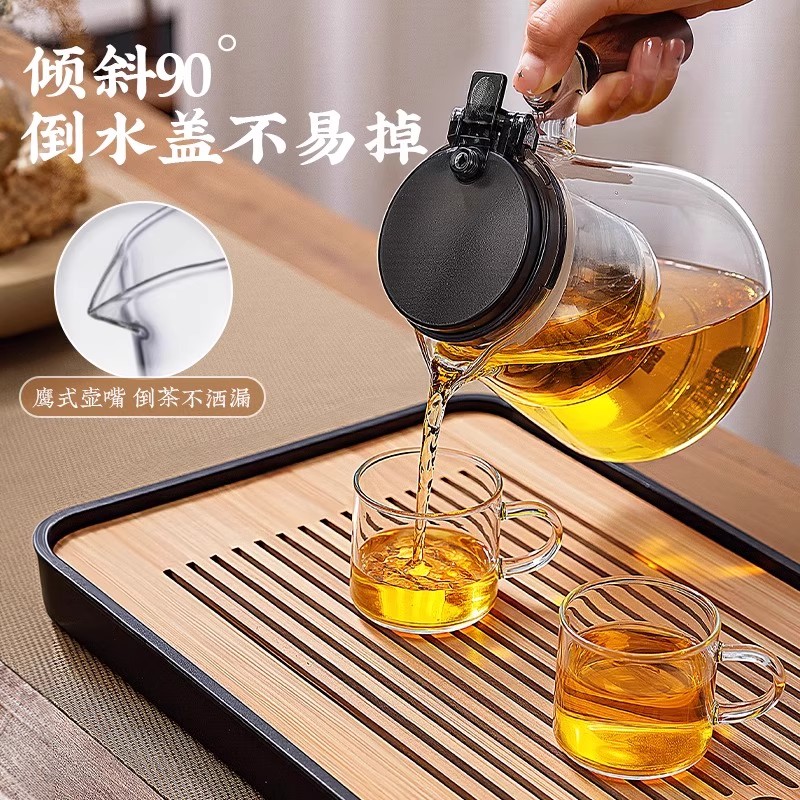 飘逸杯泡茶壶：全玻璃内胆胡桃木茶具，让你在家也能享受专业级泡茶体验！