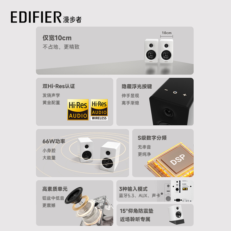 Edifier漫步者N300：客厅里的音乐精灵，让你的家充满活力！