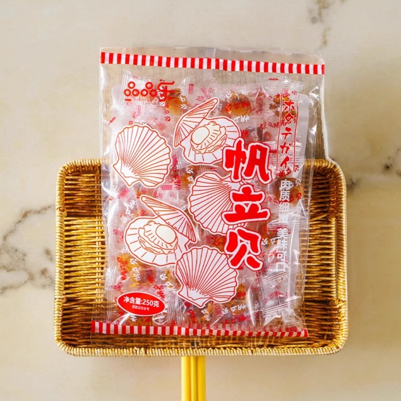 闽南特产品品独立包装250g网红休闲零食开袋即食微辣小吃风干干贝，让你一口入魂！