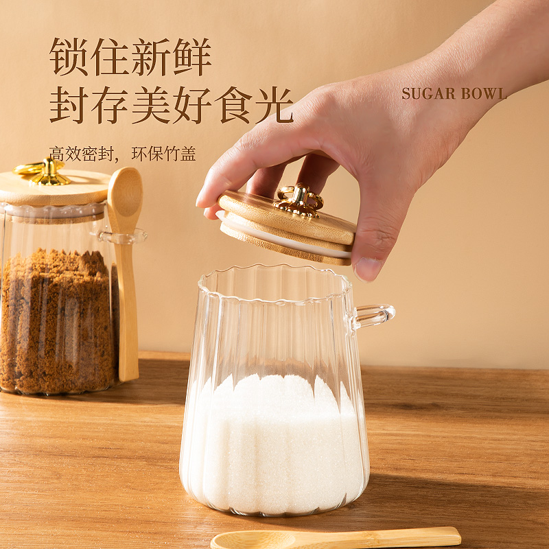 时尚创意玻璃糖罐，小号收纳神器，让你家美出新高度！✨