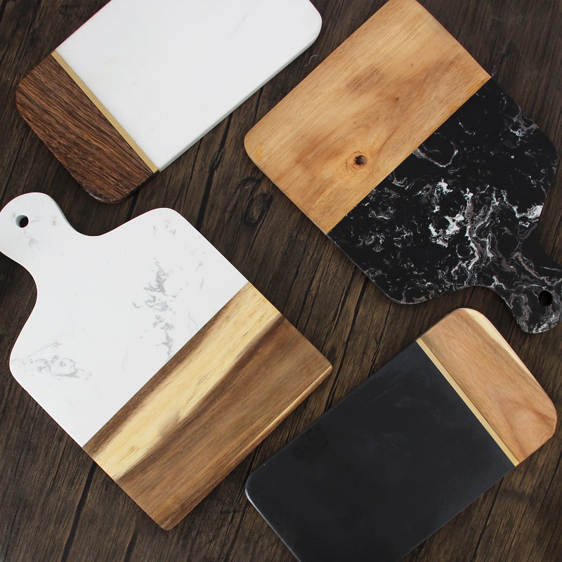 纽约下城公园进口巧夺天工天然三色大理石拼贴菜板起司盘托盘：美食与艺术的完美碰撞