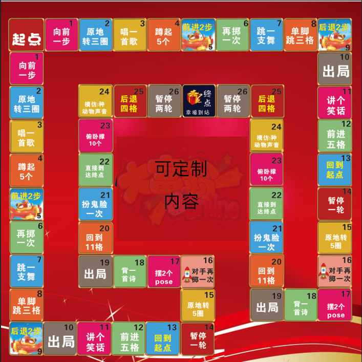 真人版飞行棋：大号富翁公司团建娱乐游戏垫，趣味超大活动道具团建神器！