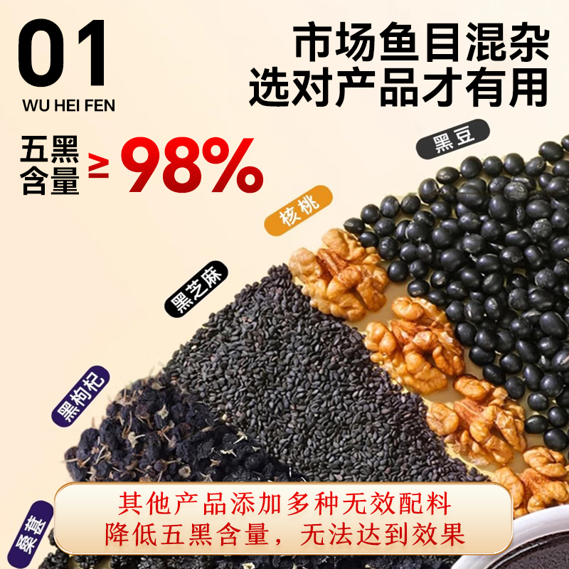 【今日立减】黑芝麻糊桑葚黑芝麻核桃桑葚粉黑豆黑米芝麻粉代餐，健康美味新选择！
