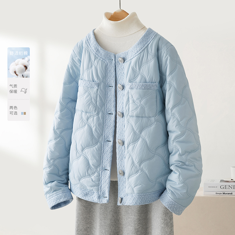 2024新款军绿菱格棉服，冬季通勤慵懒风必备！