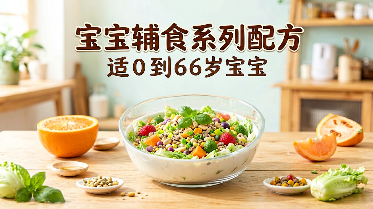 宝宝辅食系列配方，覆盖0到6岁宝宝，适合小吃店商家与宝妈