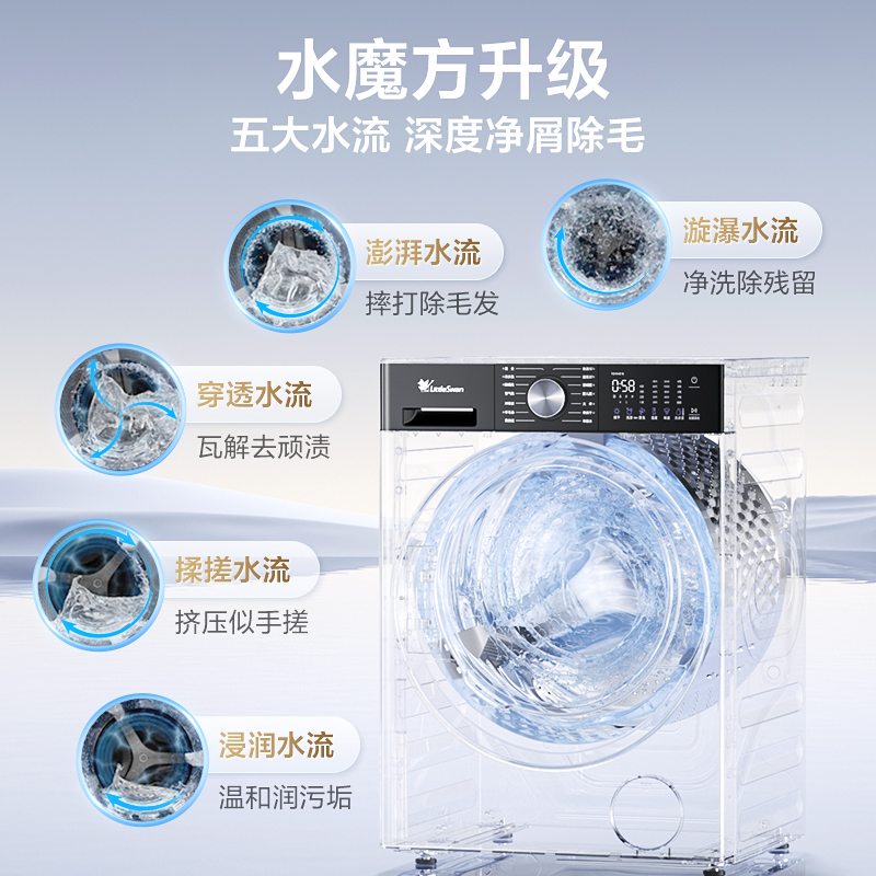 小天鹅小乌梅3.0轻享版10/12KG除菌家用静音大容量滚筒洗衣机E10，洗衣神器来袭！