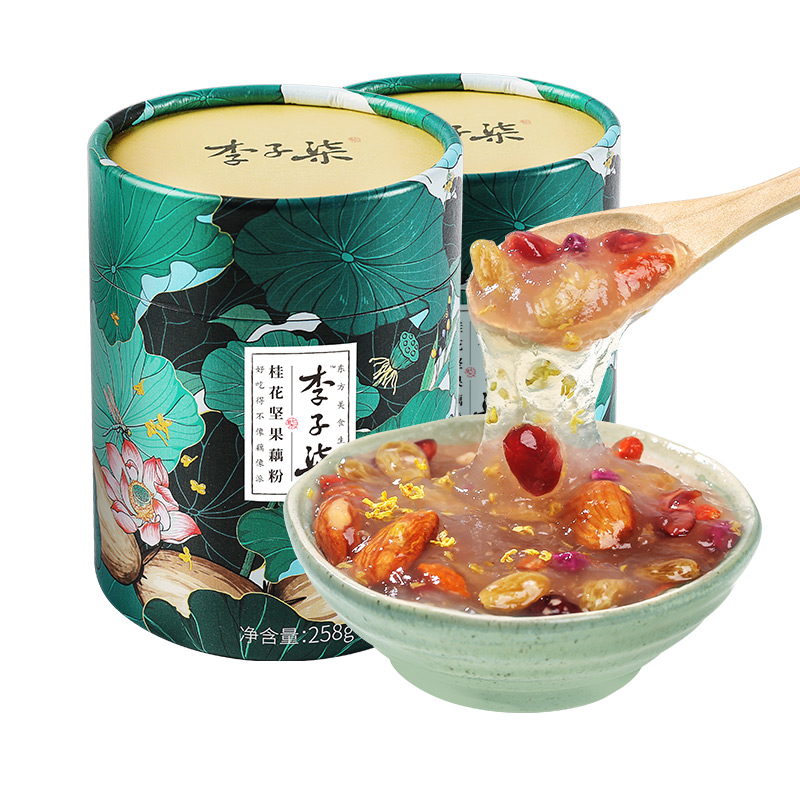 李子柒桂花坚果藕粉，早餐界的神仙组合，唤醒味蕾的早晨！✨