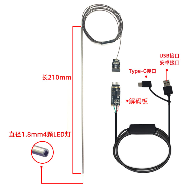 OV6946内窥镜：1.8mm直径的工业医疗新星，防水探头+USB解码板，探索微观世界的利器！