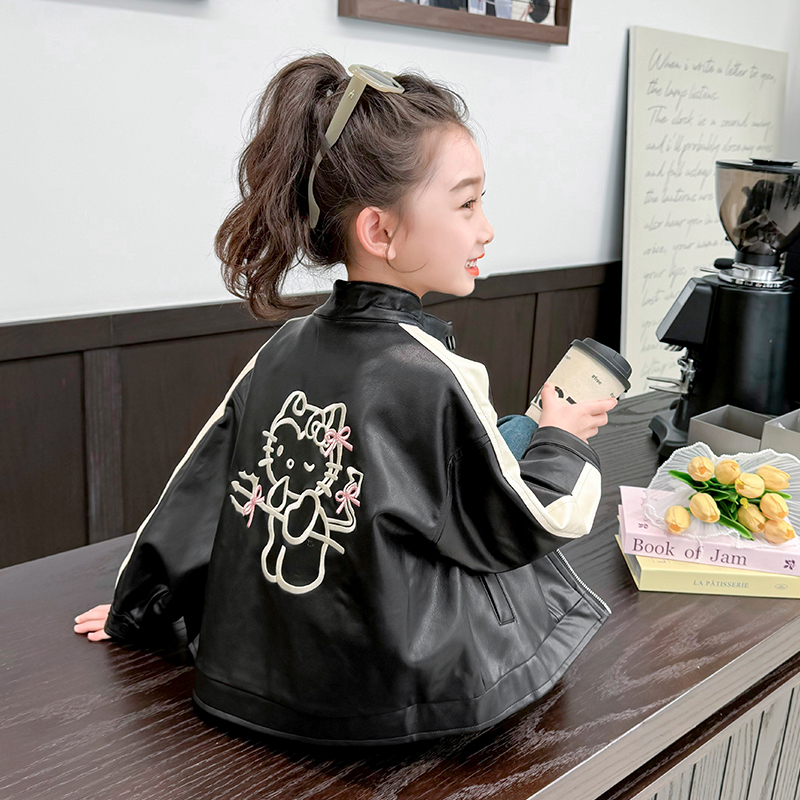 2025新款女童皮衣外套：春风里的时髦宝宝，洋气夹克怎么少得了？
