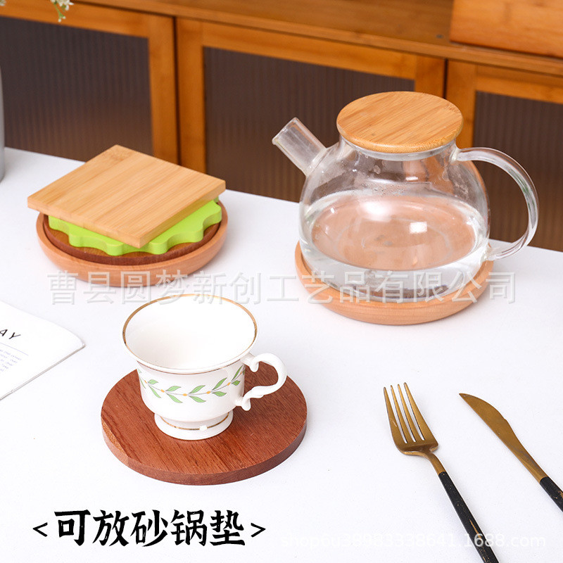 现货木制汉堡杯垫：创意桌面必备，让你的饮品享受更上一层楼！
