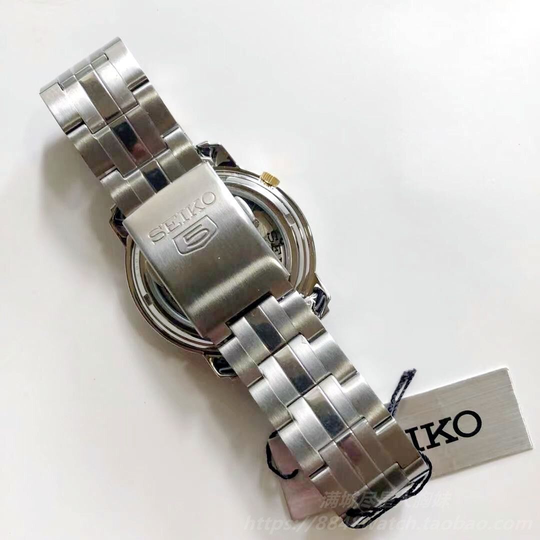 精工男盾牌5号金色刻度防水机械表，如何成为商务休闲必备神器？