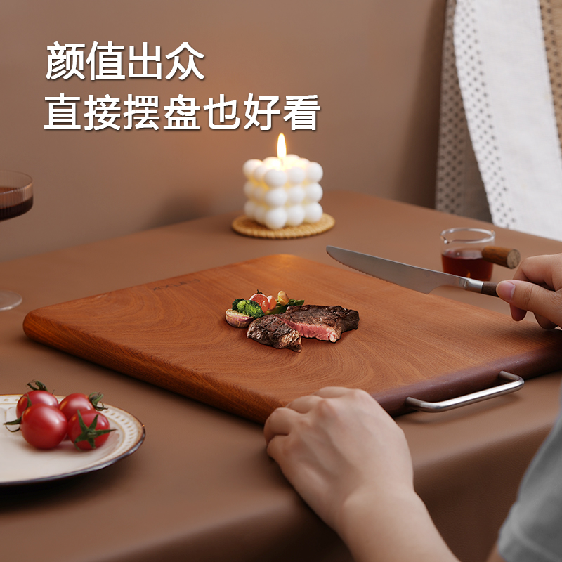 进口乌檀木菜板：大号整木抗菌防霉，厨房必备神器！