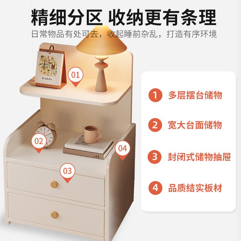 卧室床头柜新潮流：迷你床边桌柜一体收纳神器，出租屋必备！