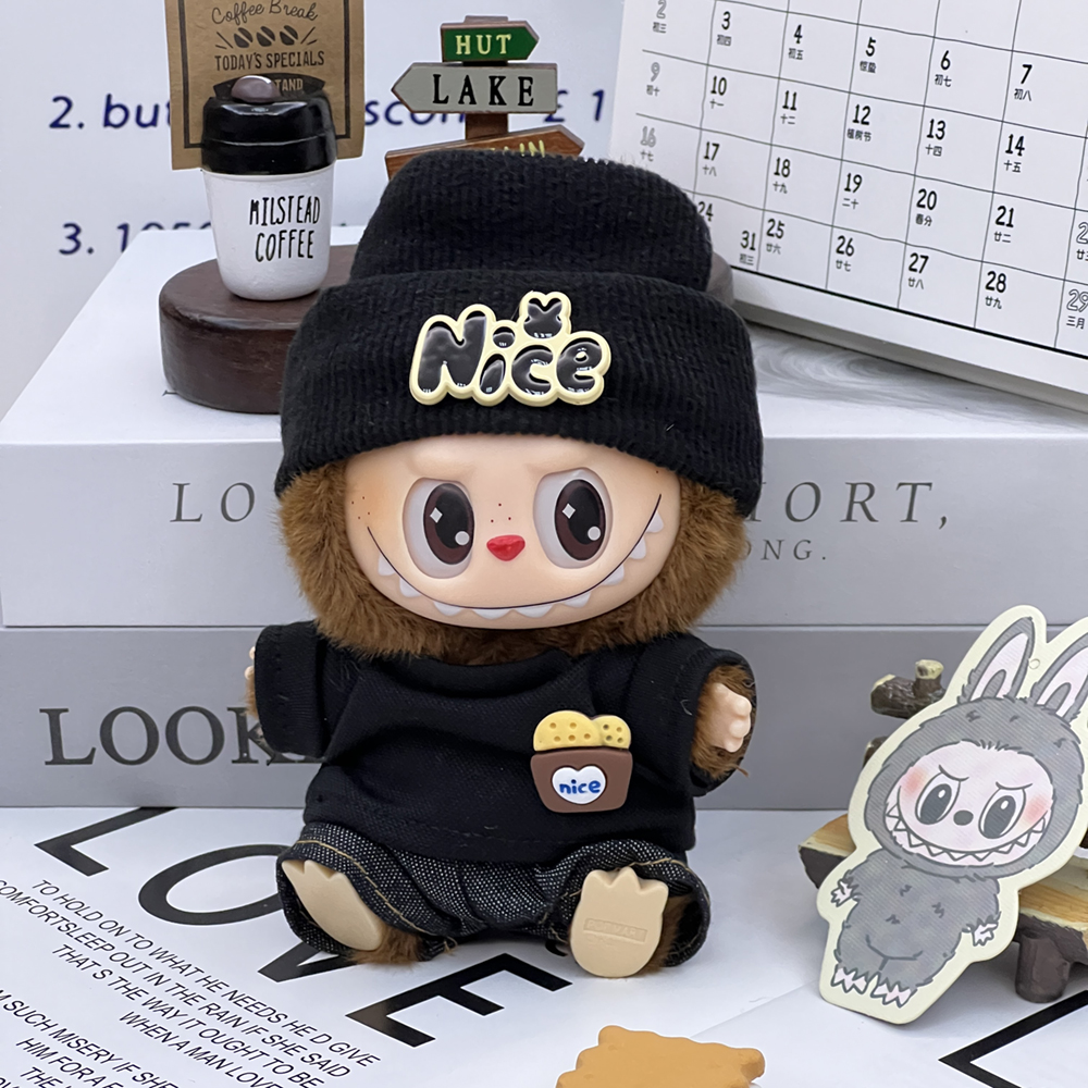 一二代labubu娃衣17cm拉布布10cm棉花娃娃兔小宅毛绒帽子可爱兔帽：萌翻天的兔兔帽子，给你的棉花娃娃来点温暖吧！
