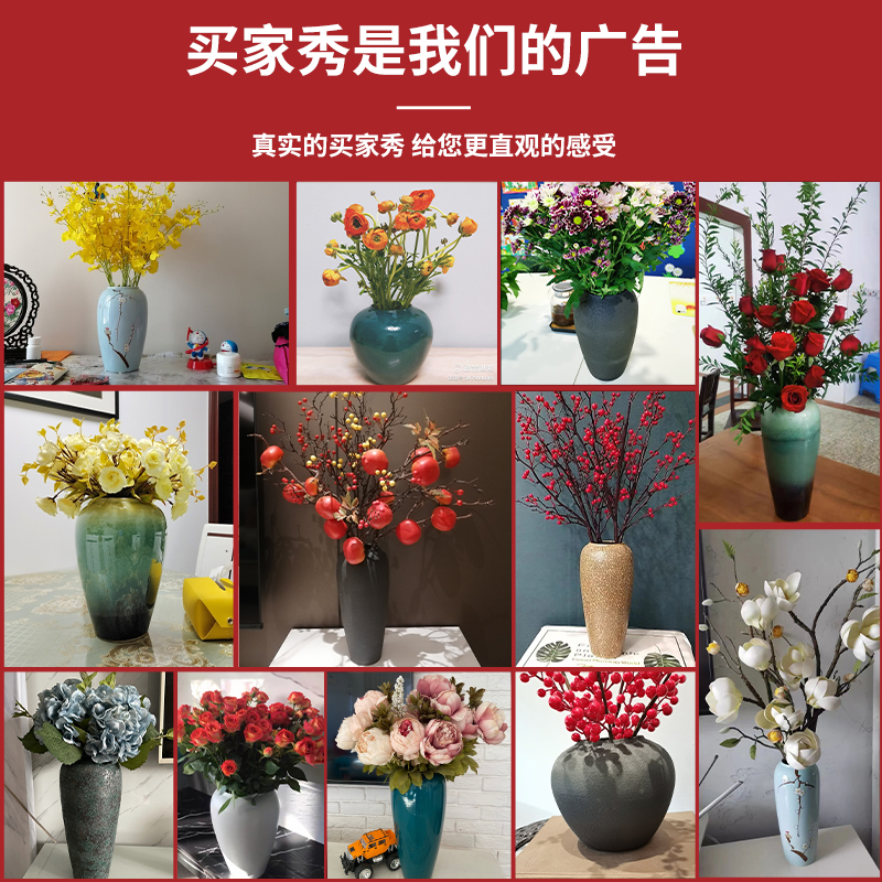 景德镇清仓特惠！红色陶罐花瓶，客厅玄关的点睛之笔