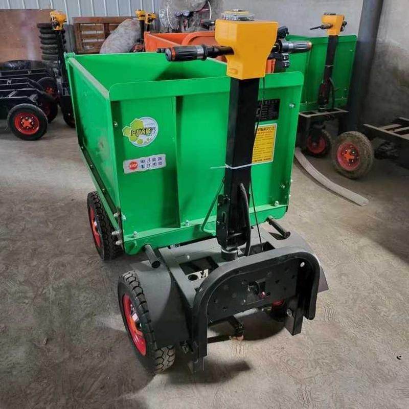 工地电动灰斗车手推车拉砖车300-8 400-8 实心轮胎250x75转向轮：工地搬运神器，轻松搞定大件运输！