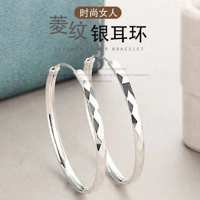正品9999纯银耳环圈圈大圈耳饰：高级感无耳洞必备神器✨