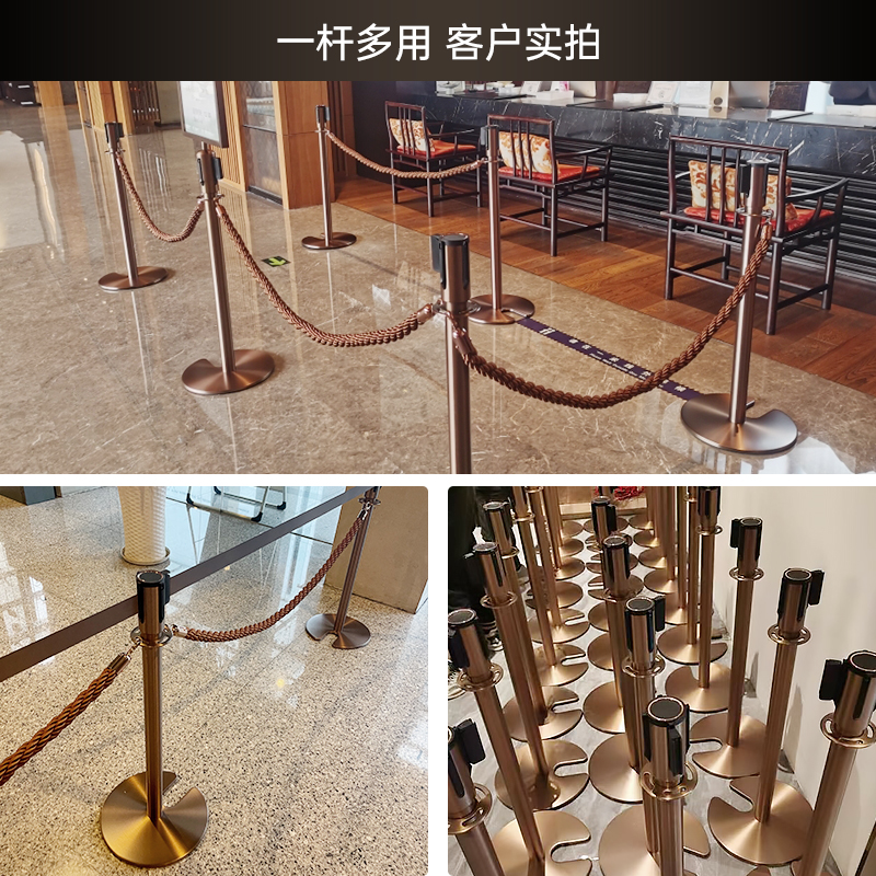 君铎玫瑰金U型礼宾杆：打造高端商场的一米线新风尚