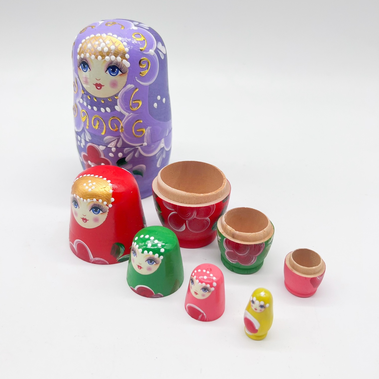 5层DIY木制白坯俄罗斯套娃：激发孩子创造力的益智玩具！