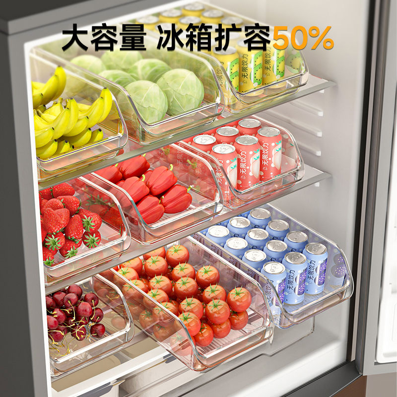 厨房冰箱收纳盒大揭秘：抽屉式冷冻食品保鲜盒，透明带盖长方形储物鸡蛋盒，告别杂乱无章！✨
