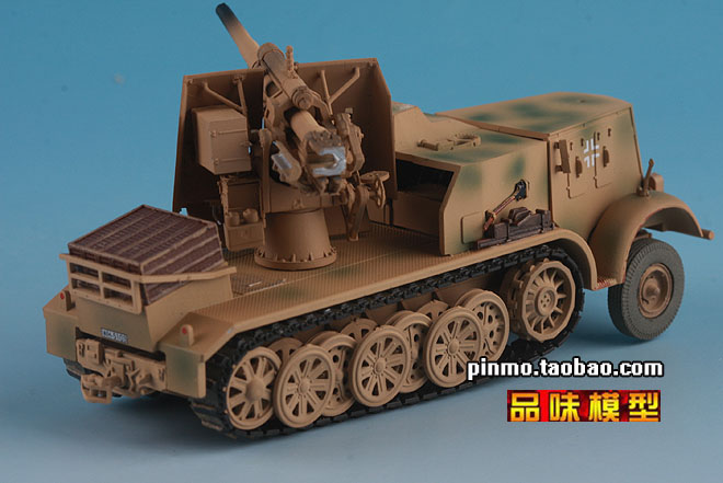 全内构PMA成品模型1/72 Sd.kfz.8 DB9半履带车配88防空炮：军迷收藏必备神器！