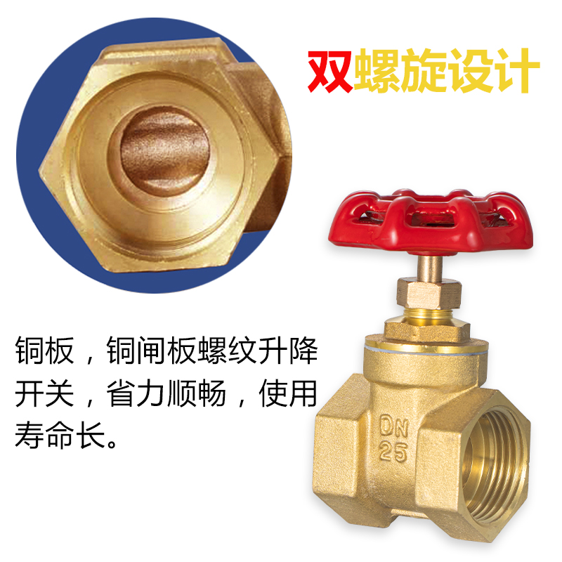 全铜闸阀4分6分1寸自来水管表前内螺纹开关阀门DN15 20 20 32 DN50：家庭用水安全的守护神