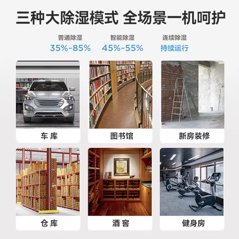 美的除湿机：地下室别墅的救星，70升大功率自动上排水，让潮湿远离！