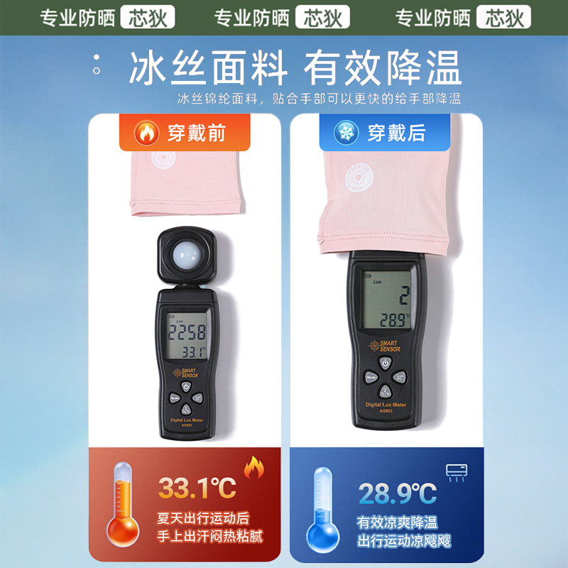 UPF50+夏季冰丝防晒手套：女士骑行防紫外线神器，告别晒伤烦恼！