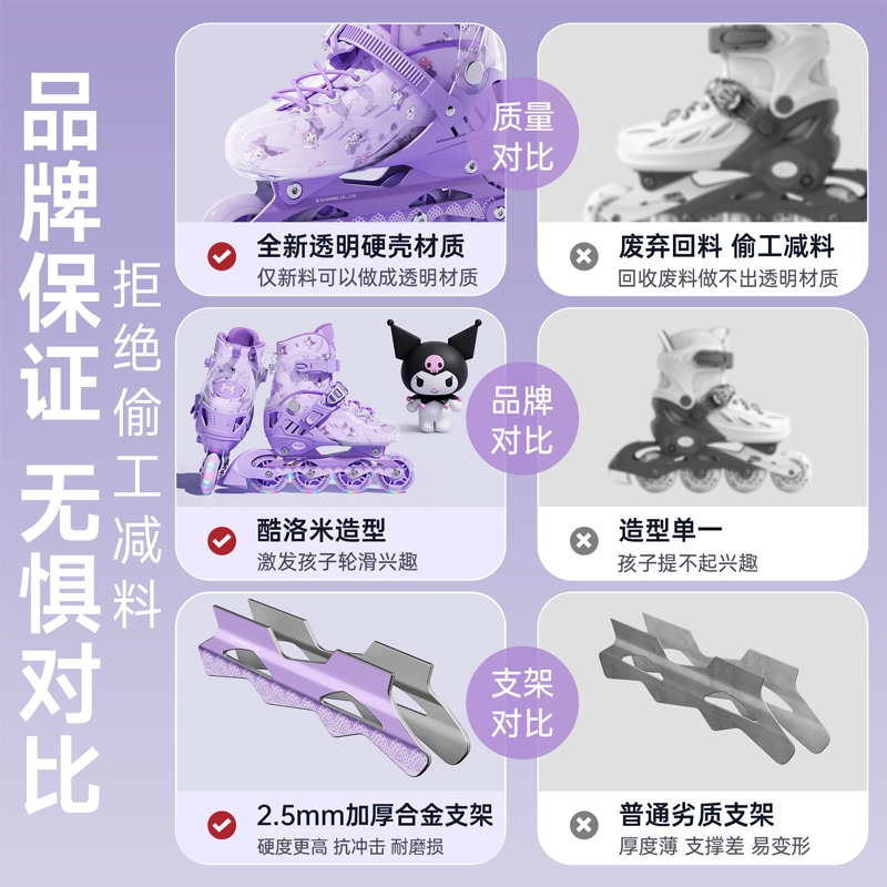 轮滑鞋套装大揭秘！能量带+微调扣=完美脚感！