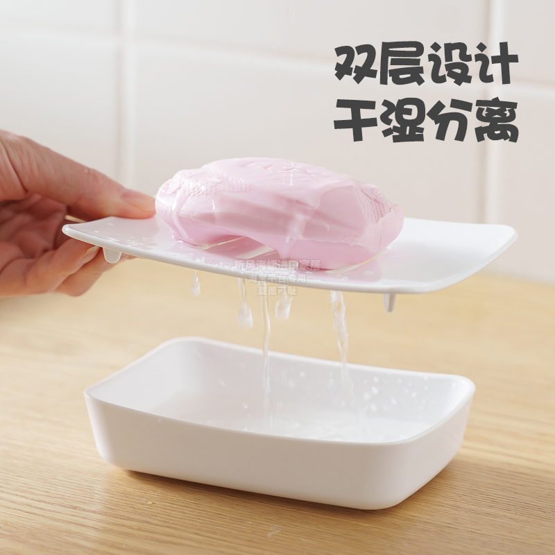 日本进口双层沥水皂架：浴室收纳新风尚，告别湿哒哒！✨