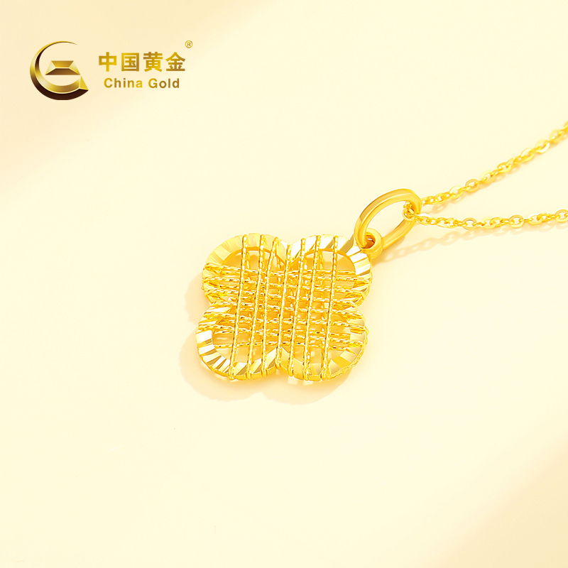 正品999足金四叶草项链：送给女友的高级感孔雀石生日礼物！