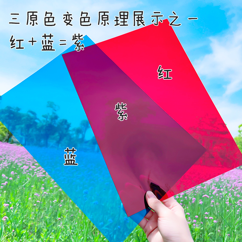 红黄蓝绿紫粉橙色透明PVC塑料板材：A4彩色胶片三原色PP片材硬薄片的多彩世界！