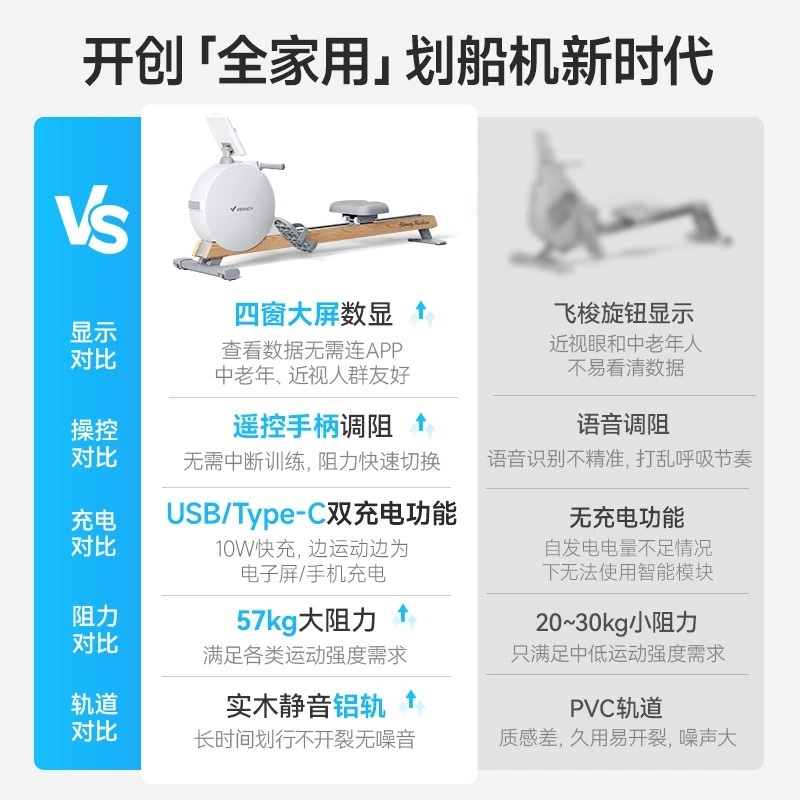 德国进口小型划船机，家庭健身新宠，静音智能，划出健康好身材