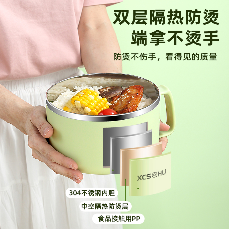 304不锈钢泡面碗：宿舍必备神器，大容量耐热打饭碗
