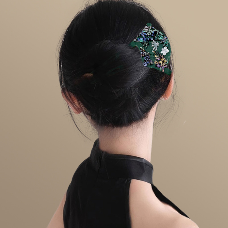 苍青墨唤！气质新中式U型发簪，2025新款扇形簪子，旅行必备发卡