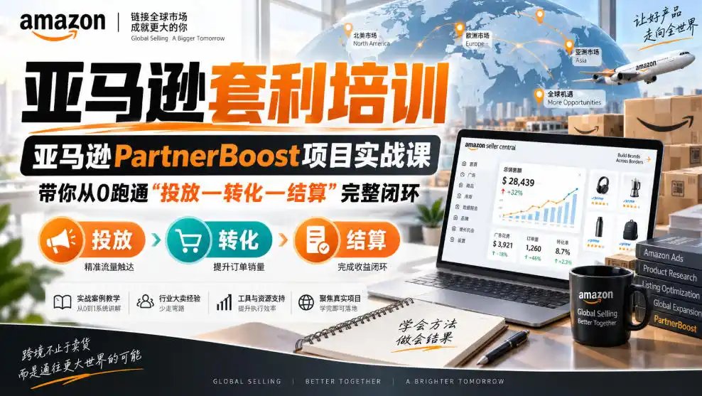 lead菌·亚马逊套利培训，亚马逊partnerboost项目实战课，带你从0跑通”投放—转化—结算”完整闭环