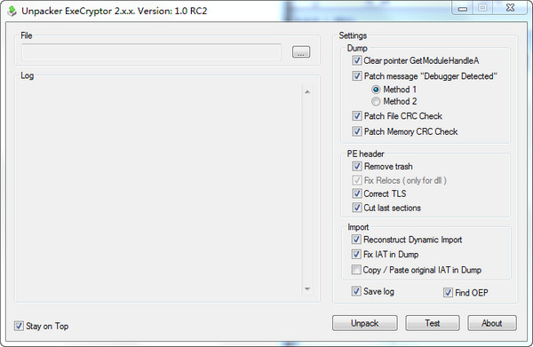 Unpacker ExeCryptorRC2 绿色版