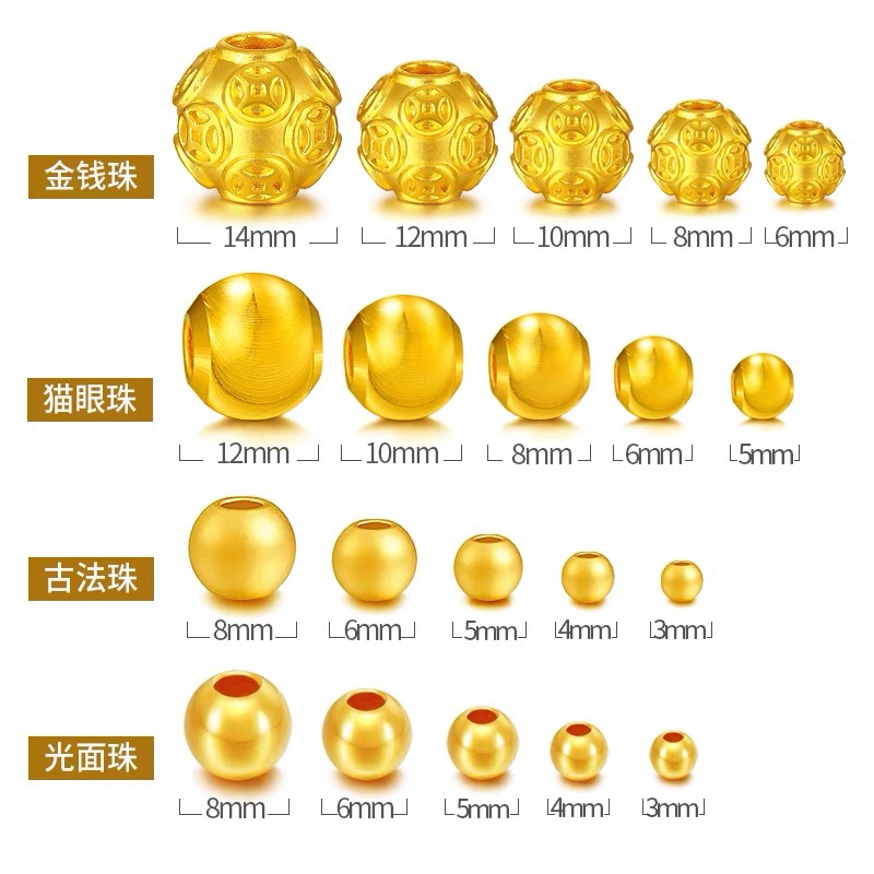 黄金米粒珠古法散珠：999足金小米珠子，传承千年的文玩手串配饰新潮流！