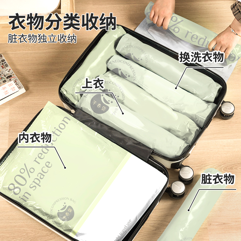 免抽气真空压缩立体袋，衣物收纳神器，旅行必备！