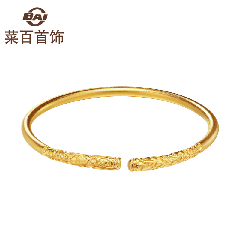 菜百首饰足金手镯：国风设计太绝了，送礼必备！