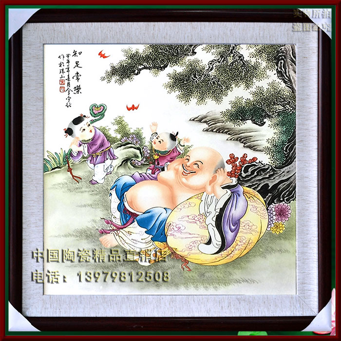 水乡风情瓷板画：53x20cm实木框江南风景，书房办公室的美学新宠！️